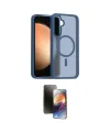 ieg™ Galaxy S23 FE Kılıf Siluet Minimal Prime - Siyah 3D Antistatik Mat Seramik Nano Ekran Koruyucu