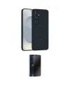 ieg™ Galaxy S23 FE Kılıf Yankı Form Serisi - Siyah 3D Antistatik Hayalet Cam Ekran Koruyucu