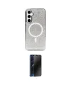 ieg™ Galaxy S23 Kılıf Eksen Çizgi - Siyah 3D Antistatik Hayalet Cam Ekran Koruyucu