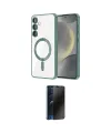 ieg™ Galaxy S23 Kılıf Nova Işık Özel Seri - Siyah 3D Antistatik Hayalet Cam Ekran Koruyucu
