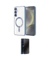 ieg™ Galaxy S23 Kılıf Nova Işık Özel Seri - Siyah 3D Antistatik Hayalet Cam Ekran Koruyucu
