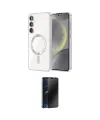 ieg™ Galaxy S23 Kılıf Nova Işık Özel Seri - Siyah 3D Antistatik Hayalet Cam Ekran Koruyucu