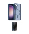 ieg™ Galaxy S23 Kılıf Siluet Minimal Prime - Siyah 3D Antistatik Hayalet Cam Ekran Koruyucu