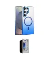 ieg™ Galaxy S23 Ultra Kılıf Ahenk Doku Özel Seri - Siyah Durable Full Glue Curved Hayalet Cam