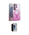 ieg™ Galaxy S23 Ultra Kılıf Ahenk Doku Özel Seri - Siyah Durable Full Glue Curved Hayalet Cam