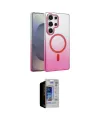 ieg™ Galaxy S23 Ultra Kılıf Ahenk Doku Özel Seri - Siyah Durable Full Glue Curved Hayalet Cam
