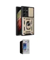 ieg™ Galaxy S23 Ultra Kılıf Ahenk Klasik - Siyah Durable Full Glue Curved Hayalet Cam