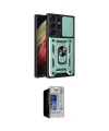 ieg™ Galaxy S23 Ultra Kılıf Ahenk Klasik - Siyah Durable Full Glue Curved Hayalet Cam