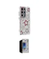 ieg™ Galaxy S23 Ultra Kılıf Ahenk Modern Serisi - Siyah Durable Full Glue Curved Hayalet Cam