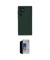 ieg™ Galaxy S23 Ultra Kılıf Ahenk Serisi - Siyah Durable Full Glue Curved Hayalet Cam