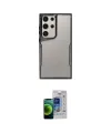ieg™ Galaxy S23 Ultra Kılıf Akış Çizgi Koleksiyonu - Siyah Durable Full Glue Curved Cam