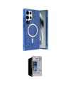 ieg™ Galaxy S23 Ultra Kılıf Eksen Çizgi - Siyah Durable Full Glue Curved Hayalet Cam