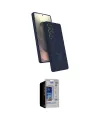 ieg™ Galaxy S23 Ultra Kılıf İz Işık Koleksiyonu - Siyah Durable Full Glue Curved Hayalet Cam