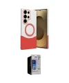 ieg™ Galaxy S23 Ultra Kılıf Kozmos Form Özel Seri - Siyah Durable Full Glue Curved Hayalet Cam