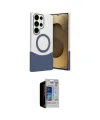 ieg™ Galaxy S23 Ultra Kılıf Kozmos Form Özel Seri - Siyah Durable Full Glue Curved Hayalet Cam