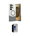 ieg™ Galaxy S23 Ultra Kılıf Kozmos Form Özel Seri - Siyah Durable Full Glue Curved Hayalet Cam