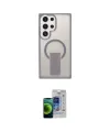 ieg™ Galaxy S23 Ultra Kılıf Pusula Doku Koleksiyonu - Siyah Durable Full Glue Curved Cam