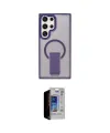 ieg™ Galaxy S23 Ultra Kılıf Pusula Doku Koleksiyonu - Siyah Durable Full Glue Curved Hayalet Cam