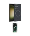 ieg™ Galaxy S23 Ultra Kılıf Siluet Doku Özel Seri - Siyah 360 Mat Full Body Arka Koruyucu