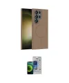 ieg™ Galaxy S23 Ultra Kılıf Siluet Doku Özel Seri - Siyah Durable Full Glue Curved Cam