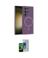 ieg™ Galaxy S23 Ultra Kılıf Siluet Doku Özel Seri - Siyah Durable Full Glue Curved Cam