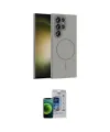 ieg™ Galaxy S23 Ultra Kılıf Siluet Doku Özel Seri - Siyah Durable Full Glue Curved Cam