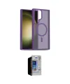 ieg™ Galaxy S23 Ultra Kılıf Siluet Minimal Prime - Siyah Durable Full Glue Curved Hayalet Cam
