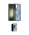 ieg™ Galaxy S23 Ultra Kılıf Siluet Minimal Prime - Siyah Durable Full Glue Curved Hayalet Cam