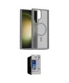 ieg™ Galaxy S23 Ultra Kılıf Siluet Minimal Prime - Siyah Durable Full Glue Curved Hayalet Cam