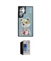 ieg™ Galaxy S23 Ultra Kılıf Siluet Modern Özel Seri - Siyah Durable Full Glue Curved Hayalet Cam