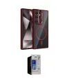 ieg™ Galaxy S23 Ultra Kılıf Yadigar Asil Koleksiyonu - Siyah Durable Full Glue Curved Hayalet Cam