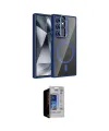 ieg™ Galaxy S23 Ultra Kılıf Yadigar Asil Koleksiyonu - Siyah Durable Full Glue Curved Hayalet Cam