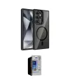 ieg™ Galaxy S23 Ultra Kılıf Yadigar Asil Koleksiyonu - Siyah Durable Full Glue Curved Hayalet Cam