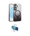 ieg™ Galaxy S24 FE Kılıf Ahenk Doku Özel Seri - Siyah 3D Antistatik Seramik Nano Ekran Koruyucu