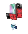 ieg™ Galaxy S24 FE Kılıf Kıvılcım Modern Serisi - Siyah 3D Antistatik Cam Ekran Koruyucu