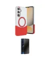 ieg™ Galaxy S24 FE Kılıf Kozmos Form Özel Seri - Siyah 3D Antistatik Hayalet Cam Ekran Koruyucu