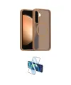 ieg™ Galaxy S24 FE Kılıf Siluet Minimal Prime - Siyah 3D Antistatik Cam Ekran Koruyucu