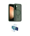 ieg™ Galaxy S24 FE Kılıf Siluet Minimal Prime - Siyah 3D Antistatik Cam Ekran Koruyucu
