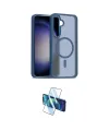 ieg™ Galaxy S24 FE Kılıf Siluet Minimal Prime - Siyah 3D Antistatik Cam Ekran Koruyucu
