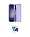 ieg™ Galaxy S24 FE Kılıf Siluet Minimal Prime - Siyah 3D Antistatik Cam Ekran Koruyucu