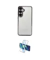 ieg™ Galaxy S24 FE Kılıf Vadi Minimal - Siyah 3D Antistatik Cam Ekran Koruyucu