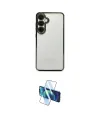 ieg™ Galaxy S24 FE Kılıf Vadi Minimal - Siyah 3D Antistatik Cam Ekran Koruyucu