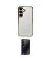 ieg™ Galaxy S24 FE Kılıf Vadi Minimal - Siyah 3D Antistatik Hayalet Cam Ekran Koruyucu