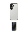 ieg™ Galaxy S24 FE Kılıf Vadi Minimal - Siyah 3D Antistatik Hayalet Cam Ekran Koruyucu