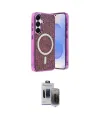 ieg™ Galaxy S24 Kılıf Eksen Çizgi - Siyah Vanessa Magic Hayalet Cam
