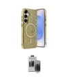 ieg™ Galaxy S24 Kılıf Eksen Çizgi - Siyah Vanessa Magic Hayalet Cam