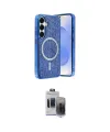 ieg™ Galaxy S24 Kılıf Eksen Çizgi - Siyah Vanessa Magic Hayalet Cam