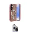 ieg™ Galaxy S24 Kılıf Eksen Çizgi - Siyah Vanessa Magic Hayalet Cam