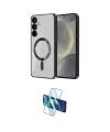 ieg™ Galaxy S24 Kılıf Nova Işık Özel Seri - Siyah 3D Antistatik Cam Ekran Koruyucu