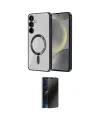 ieg™ Galaxy S24 Kılıf Nova Işık Özel Seri - Siyah 3D Antistatik Hayalet Cam Ekran Koruyucu